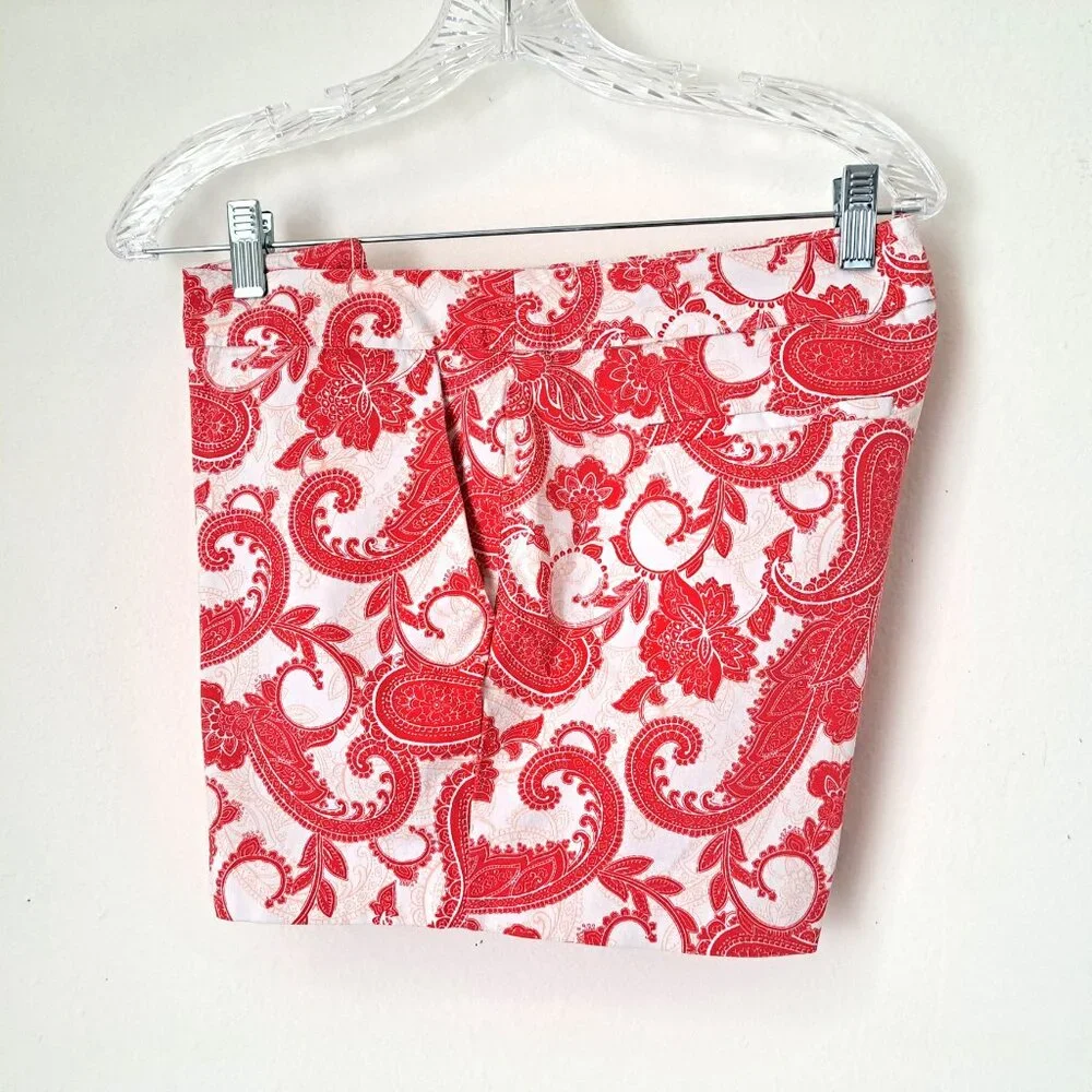 Kenji Women's Shorts Paisley White/Pink Size 10